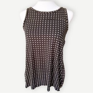 Ann Taylor LOFT Petites Black Polka Dot Pleated Back Shell Blouse. Top. XSP.